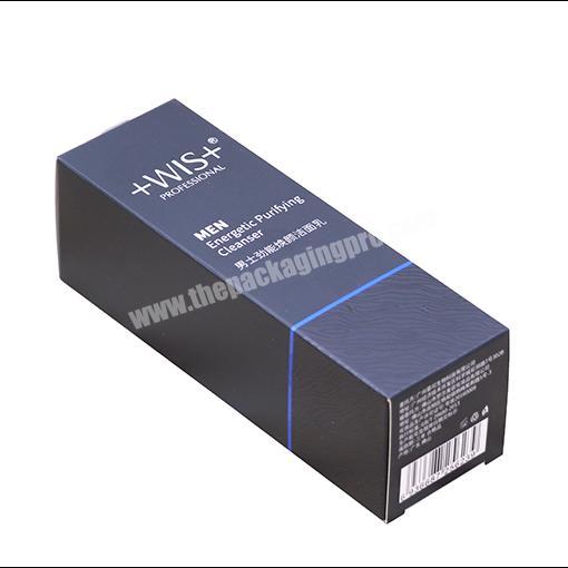 Factory wholesale Blue cosmetic packing paperboard box pantone printed facial cleanser packaging cardboard box