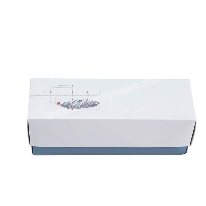Factory wholesale Casual clothes packaging cardboard box blue white removeable lid paper packaging clothes gift box