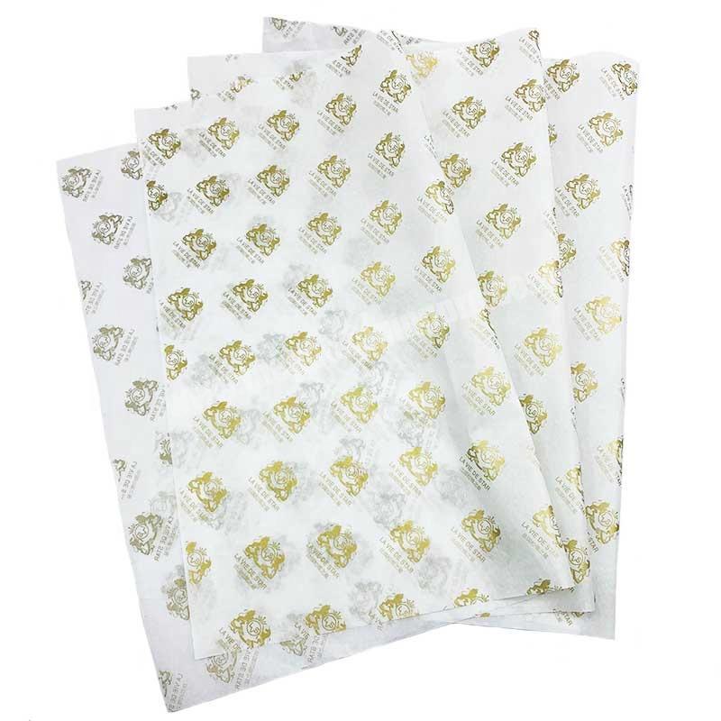 Factory Wholesale Cheap Custom Printed Gold Logo Food Grade Tissue Paper For Clothing Packaging Supply