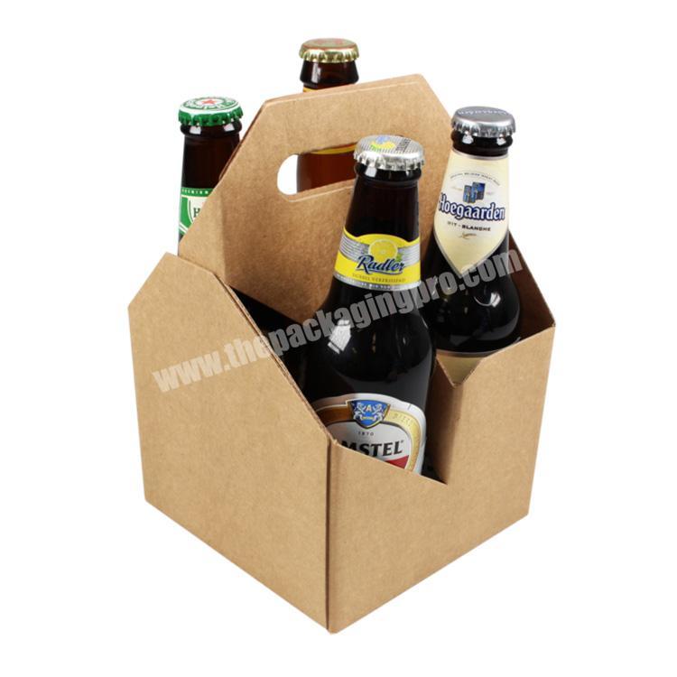 Factory Wholesale Corrugated Folding Cardboard 4 Pack Packaging Paper Paper Beer Carton Box Carrier Box Holder