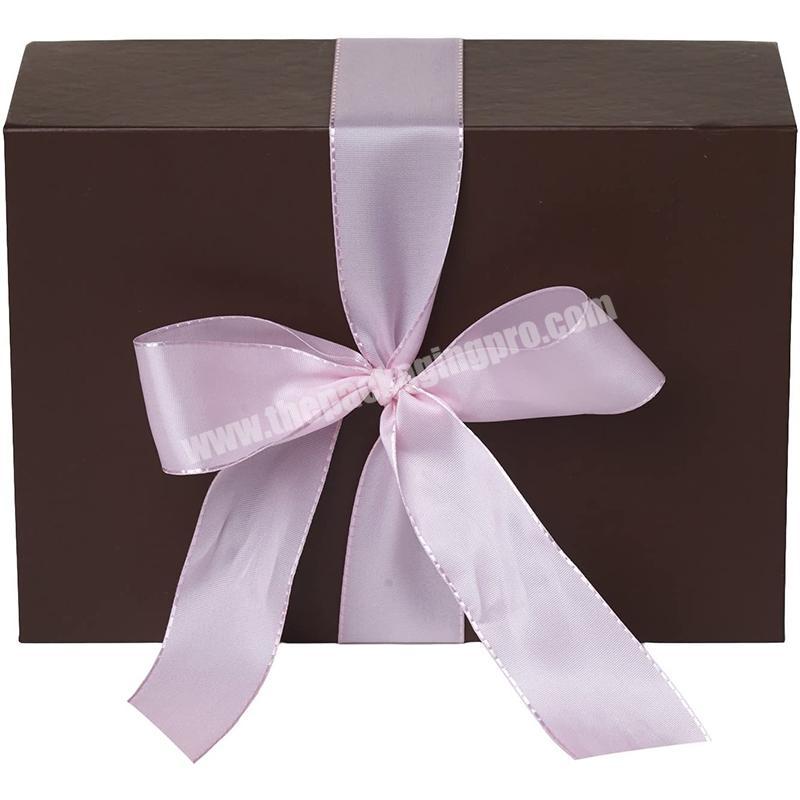Factory wholesale custom logo gift boxes with ribbon handle