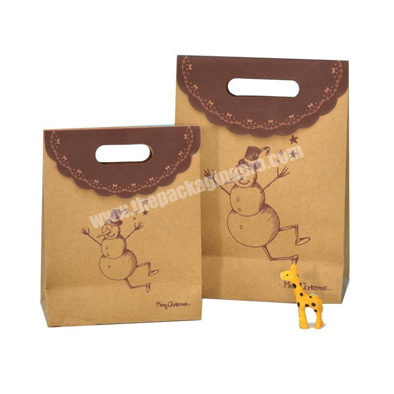 Factory wholesale custom paper bag printed logo nice Christmas designs gift bags