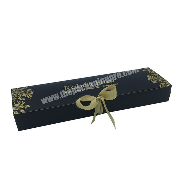 Factory Wholesale Custom Private Label Hair Extension Bow Box Labels And Packaging Boxes Rose Gold