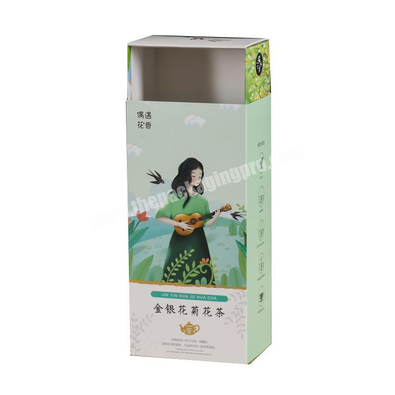 Factory wholesale Flower tea packaging drawer paper box Offset printing chrysanthemum tea packing cardboard box