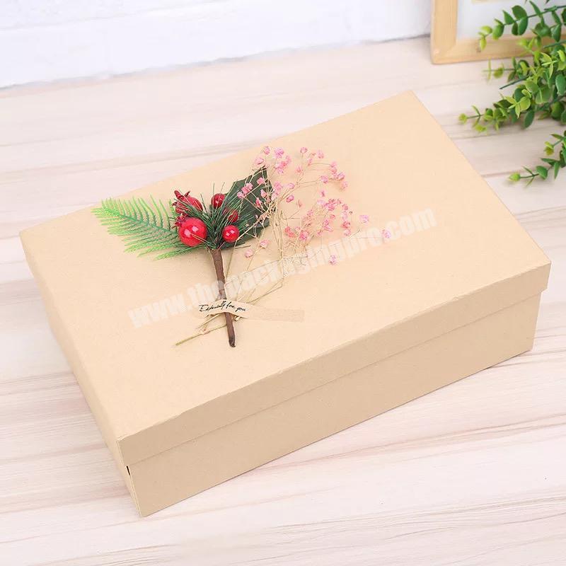 Factory wholesale Simple design lid and tray packaging paper box no printing gift paper box factory price