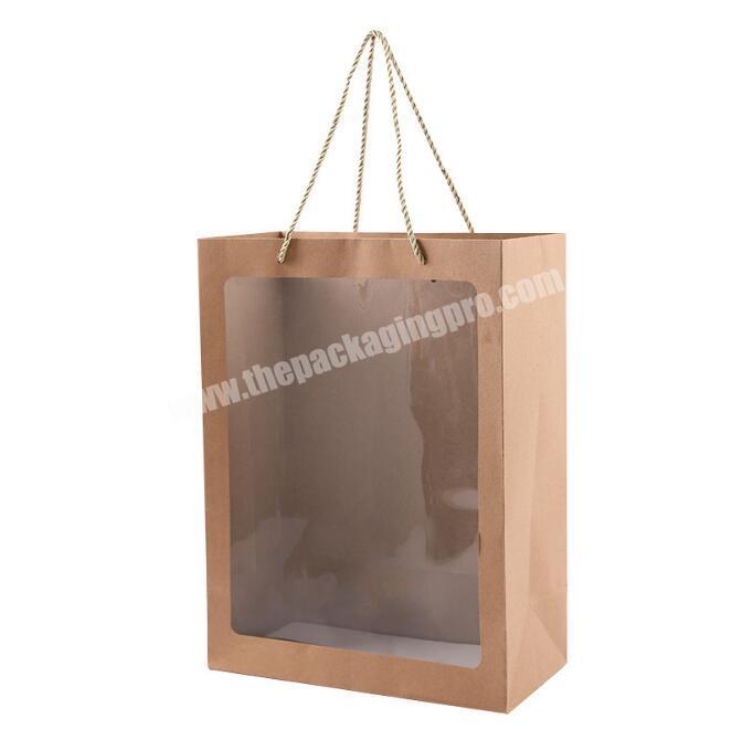 Factory wholesale transparent PVC white card paper bag for gift
