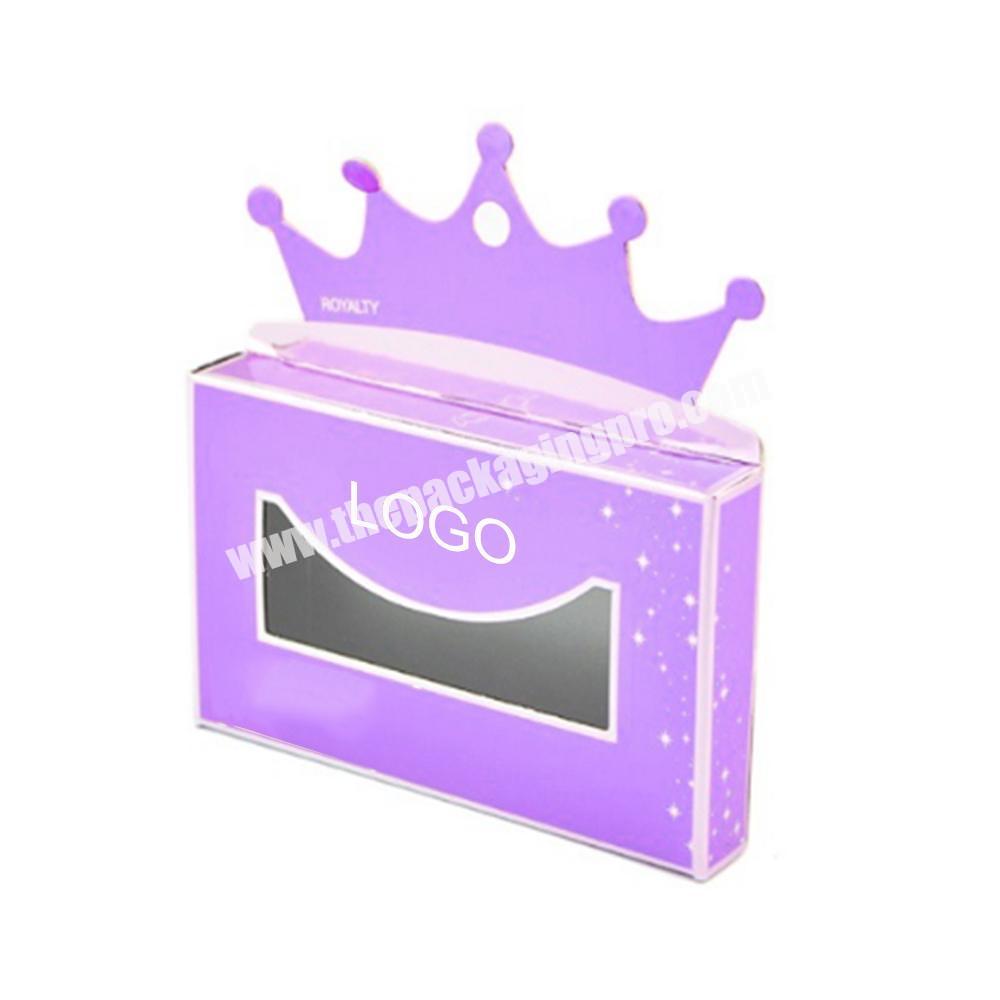 False Crown Eyelashes Private Label Custom False Eyelash Packaging Box