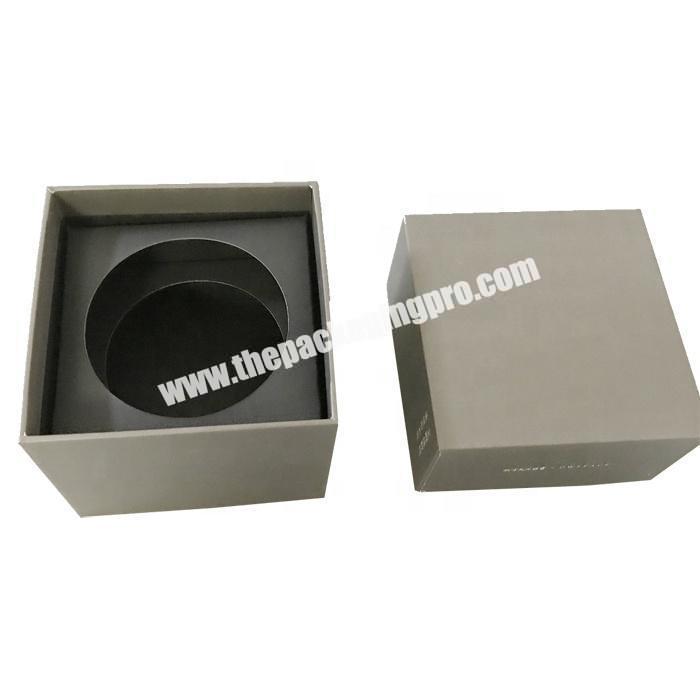 Fancy custom coated paper packing candle box with cardboard holder insert