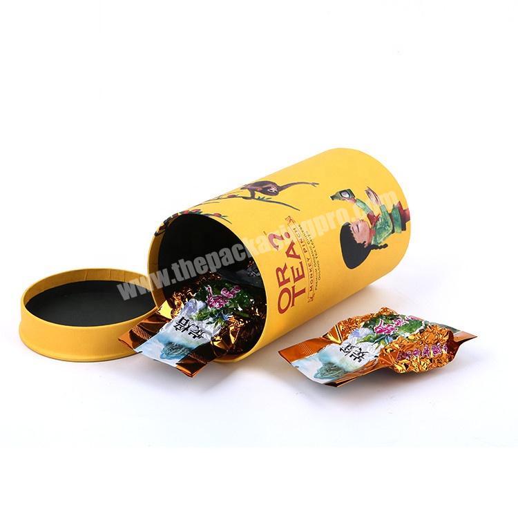 Fancy Custom Printing Cardboard Paper Round Tube Coffee Tea Gift Box Packaging With Lid