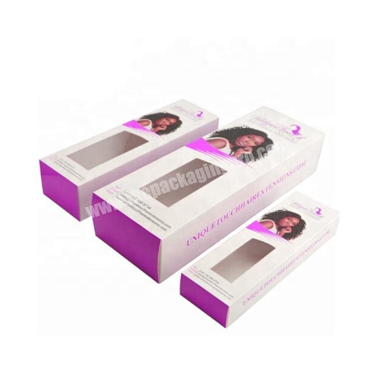 Fancy Custom PVC Window Hair Extension Packaging Box