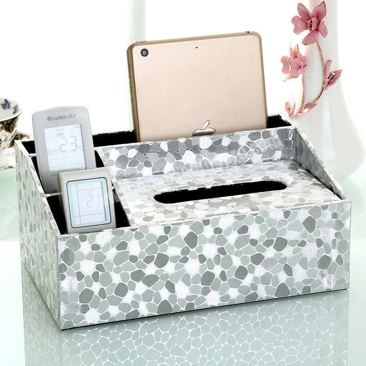 Fancy design rectangle shape hotel handmade cardboard tissue box with pen holder for sale