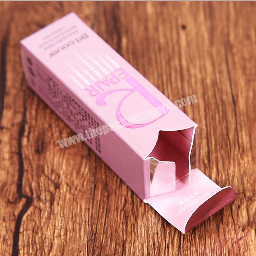 Fancy foil card paper reverse tuck end boxes for lip stick