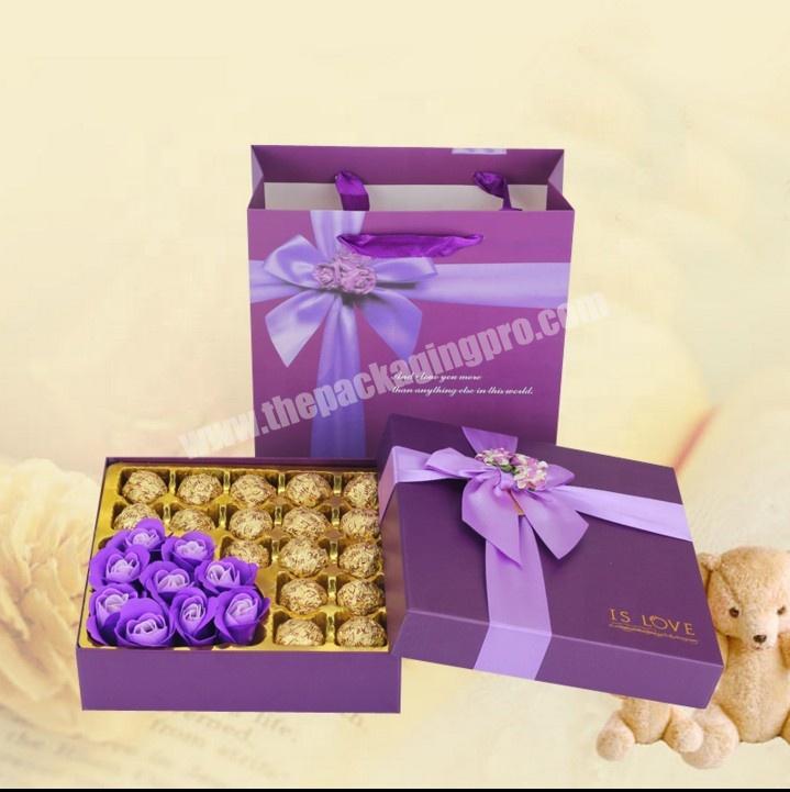 Fancy Luxury 2 Piece Birthday Christmas Chocolate Paper Packaging Boxes