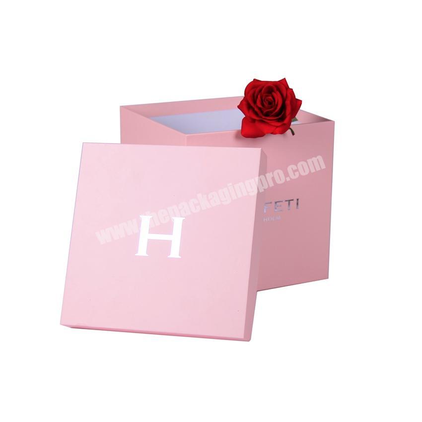 Fancy luxury cardboard rectangle rose flower boxes custom design