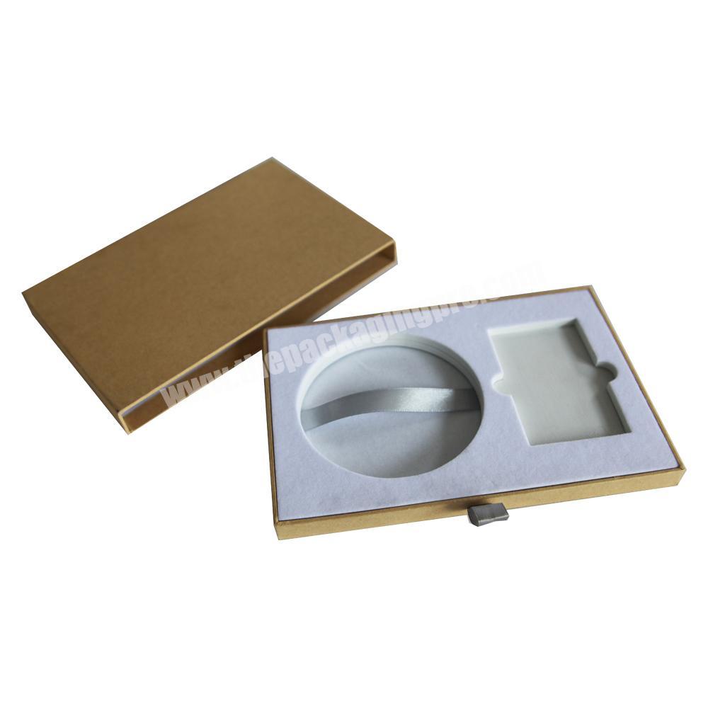 Fancy Luxury  Kraft Cardboard Slide Open Drawer EVA foam Insert CD VCD DVD Gift Box Packaging
