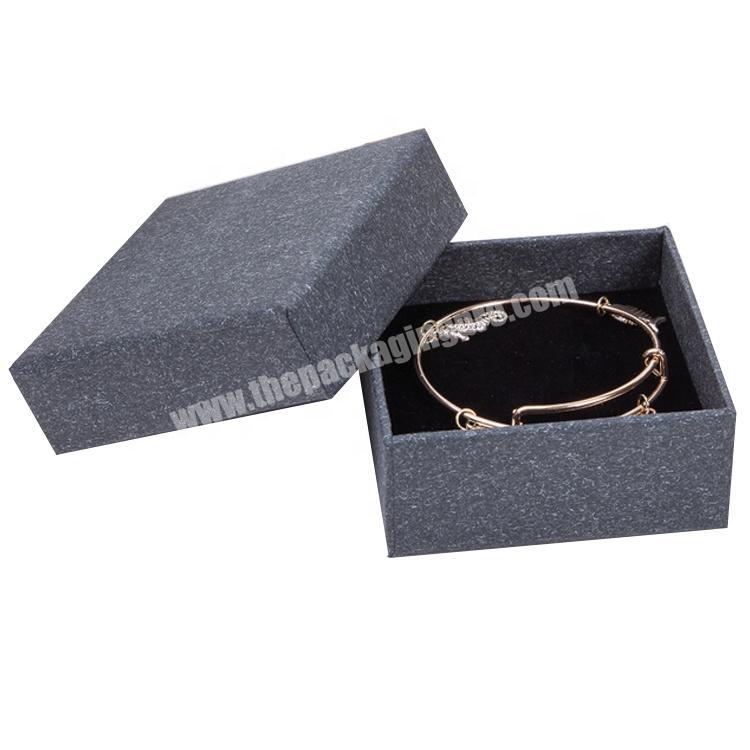fancy matte black paper cardboard bracelet necklace earring ring set jewelry gift box packaging with velvet foam insert