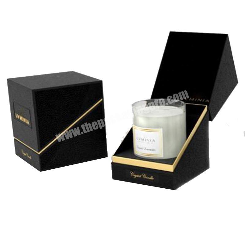 Fancy paper board large 4oz eco friendly packaging box 150ml 8oz matte black and white candle boxes