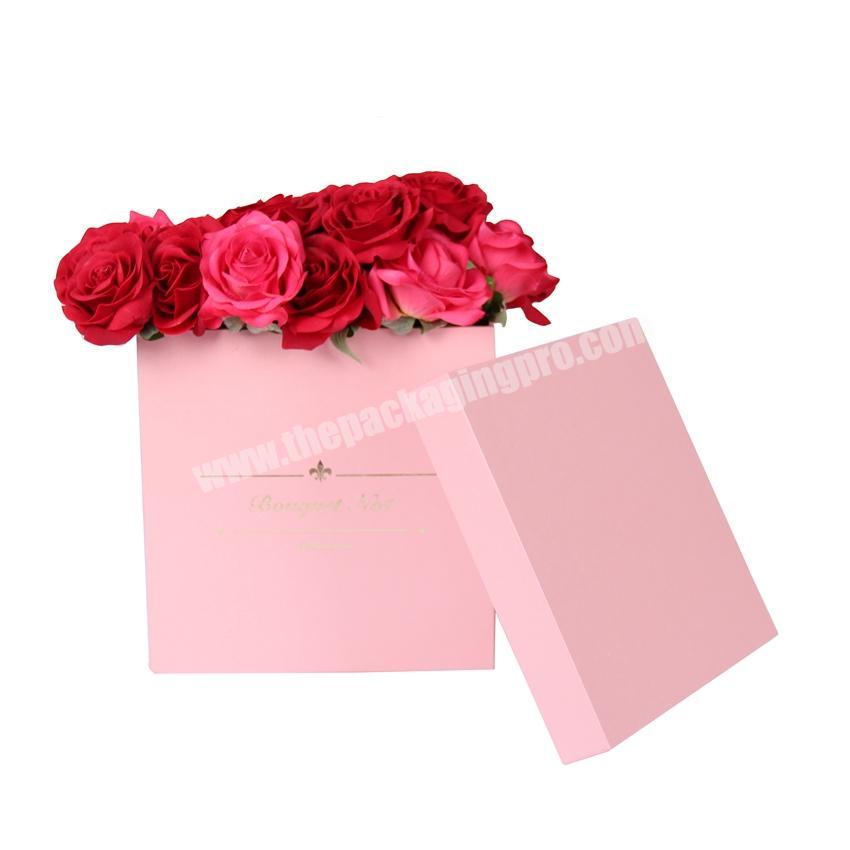Fancy pink china rectangular cardboard rose boxes for flowers