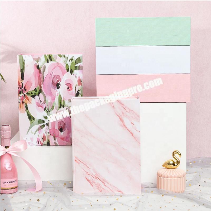 Fancy pink Paper Gift Boxes with Dry Flower for Shirts Packaging