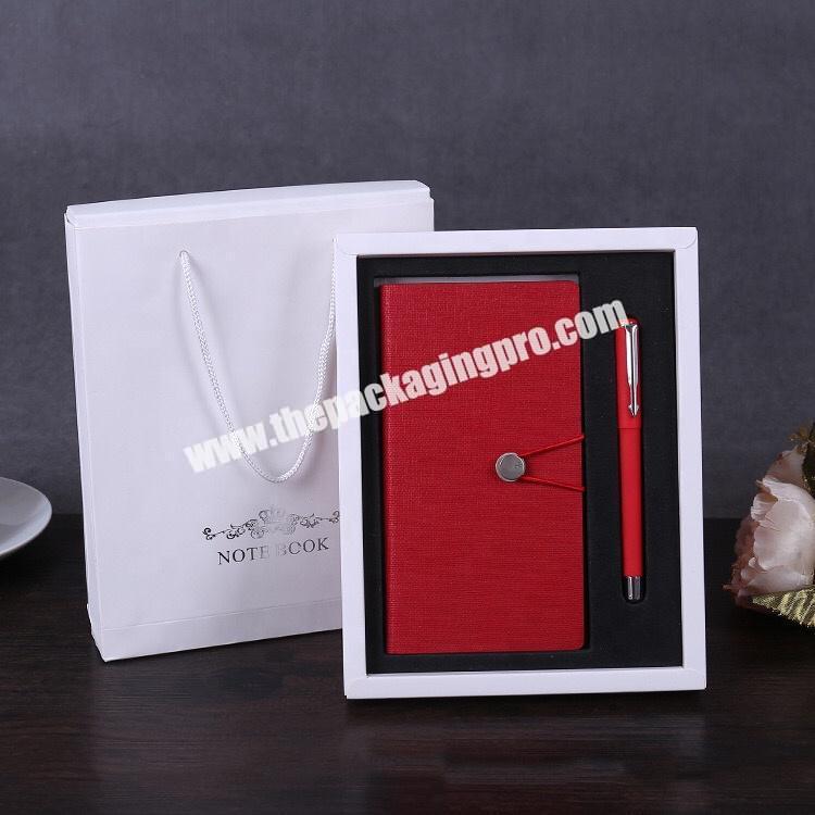 Fancy Red A5 A6 Academic Journal Daily Weekly Agenda Traveler Journal Pen Box Bag Business Promotion Gift Set Notebook