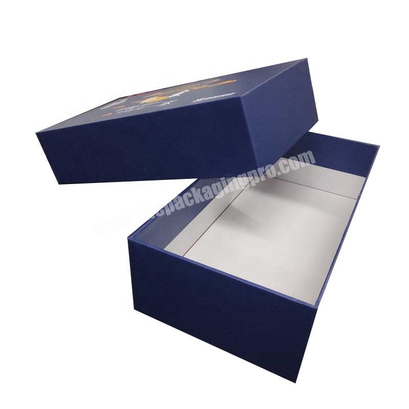 Fancy rigid cardboard paper top and bottom gift box for shoes packaging