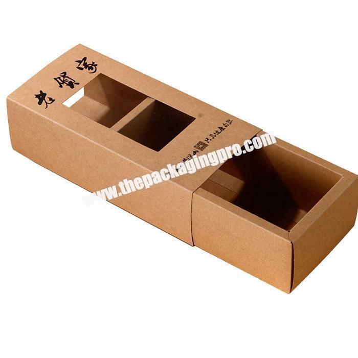 Fancy slide open kraft paper packaging box custom packing box