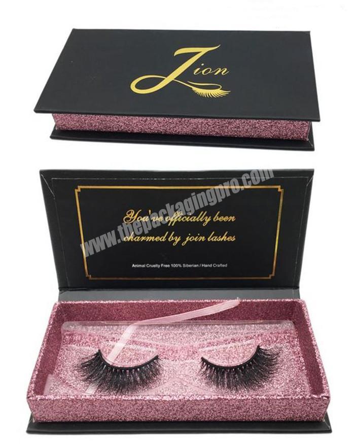 Fancy  Unique  Luxury Creative Whole Sale Empty Crown False Eyelash Glitter Paper Packaging Box Custom