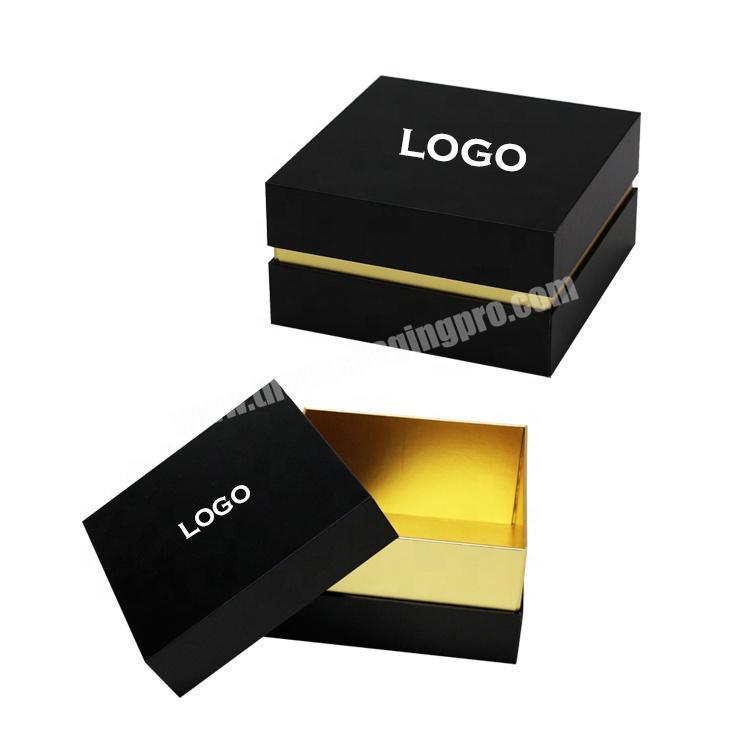 Fashion black gold gap paper cardboard lid and base hat gift box