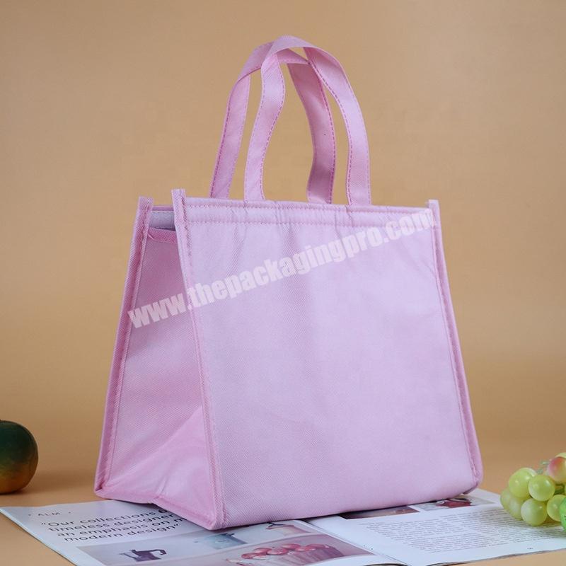 Fashion blank non-woven aluminum foil insulation portable packaging bag with logo