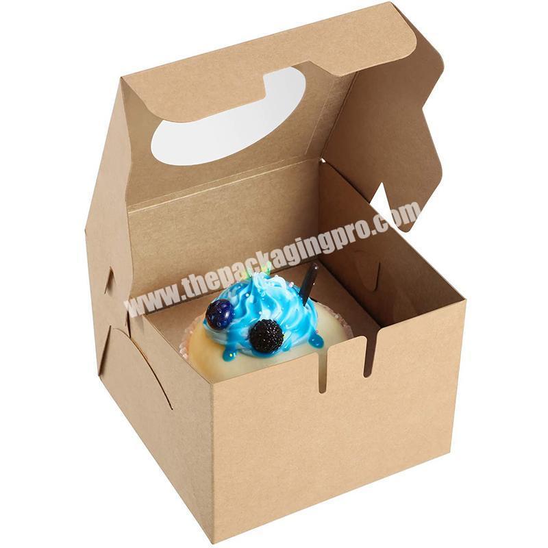 Fashion brown color food take-away carry foldable paper box