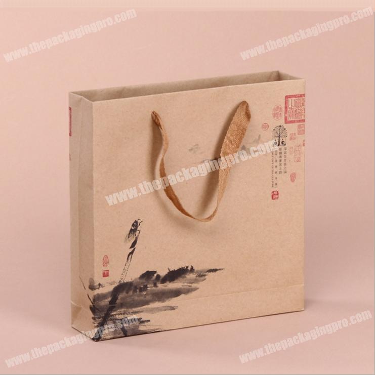 Fashion Chinoiserie eco friendly printed kraft paper bag