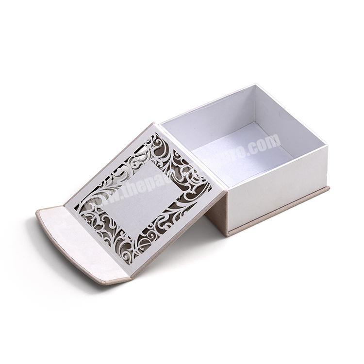 Fashion design custom square gift box, square hollow out gift box, square boxes made in china