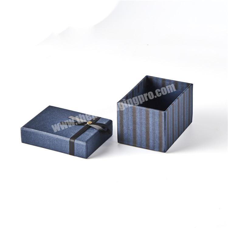 Fashion Design Rectangle Handmade Color Wedding Paper Gift Box With Bow Tie