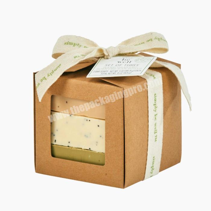 Fashion Design Recycled Kraft Paper Fragrance Soap Packaging Folding Cosmetic Box