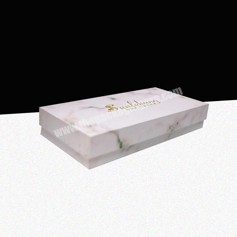 Fashion Hot Gold Stamping White Marble Stone Color Eyelash Box Custom Logo Printing Jewelry Gift Box Packaging