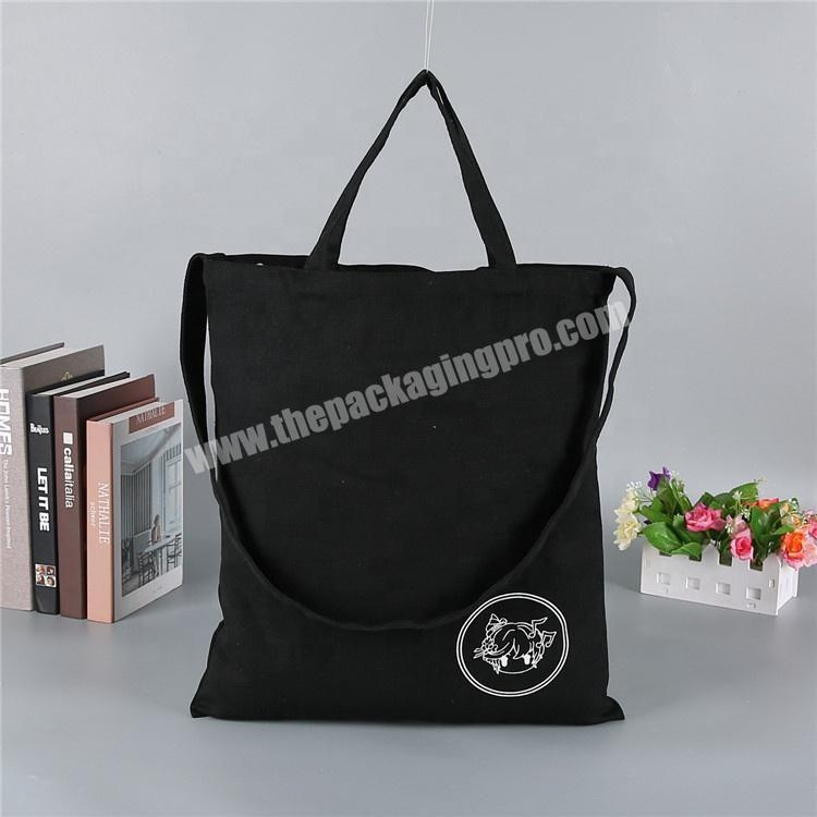 Fashion large capacity black shoulder student canvas bag