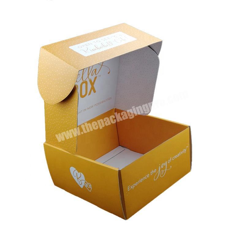 Fashion Large US Yellow Color Mail Carton Packing Corrugated Box Manufacturer