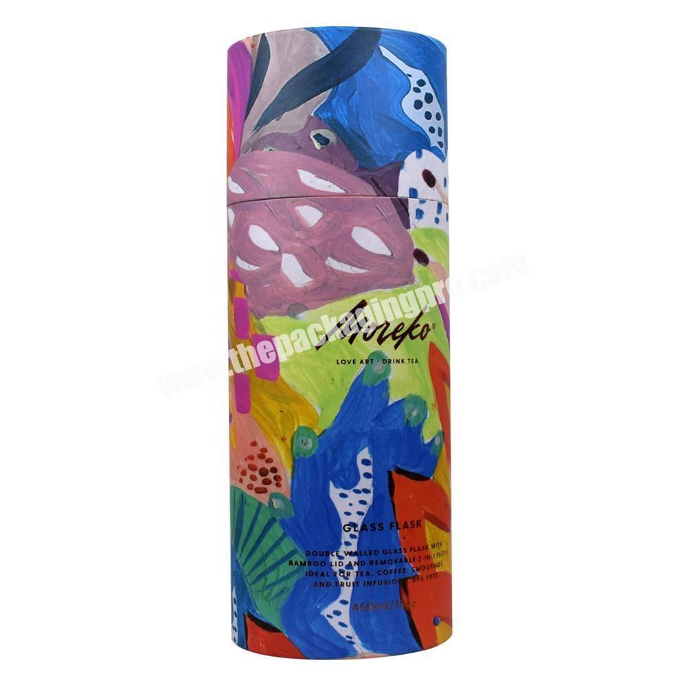 Fashion Paper Tube Colorful Tea Round Packaging Paper Box with Foam