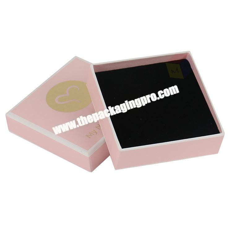 fashion pink custom logo paper jewellery packaging box