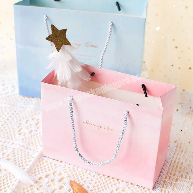 Fashion pink gift Bag with creative base bag packaging for holiday gift party