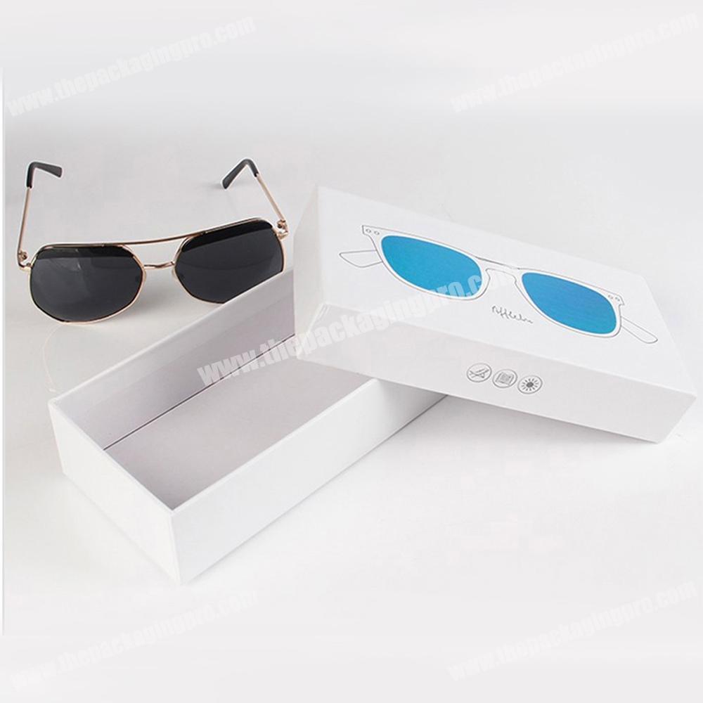 fashion plain white gift paper boxes for sunglass packaging