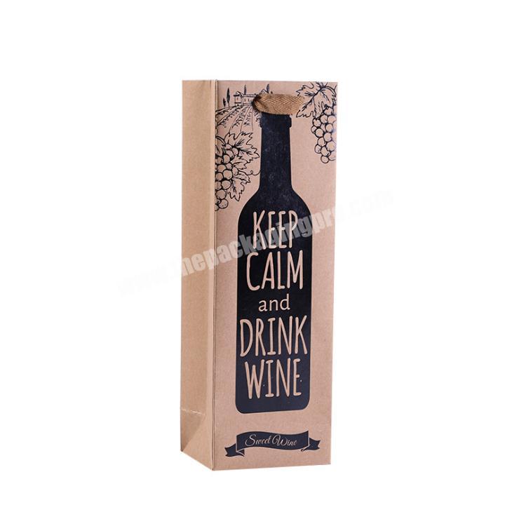 Fashion Style Gift Bag With Logo Print For Wine Gift Bag