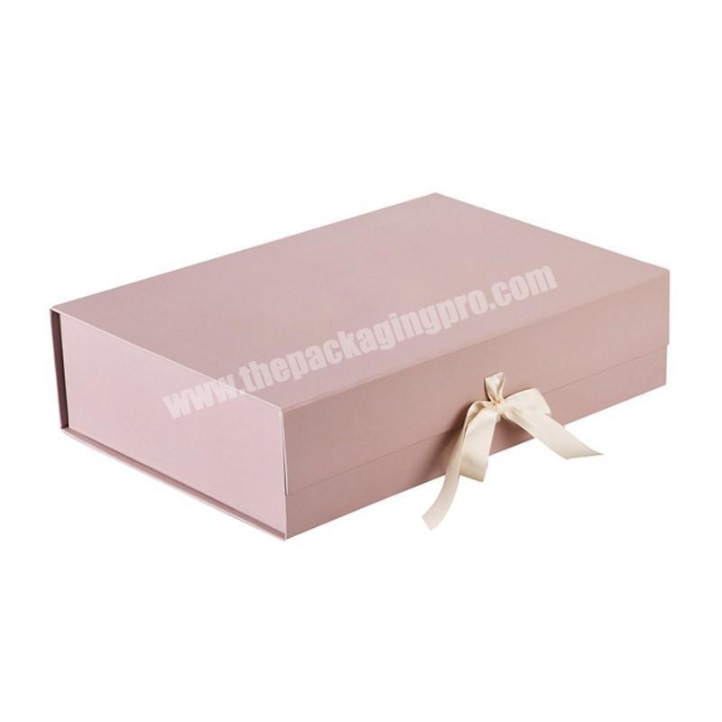 Fashion Trend CMYK Customized Logo Paper Storage Box Packaging with Ribbon