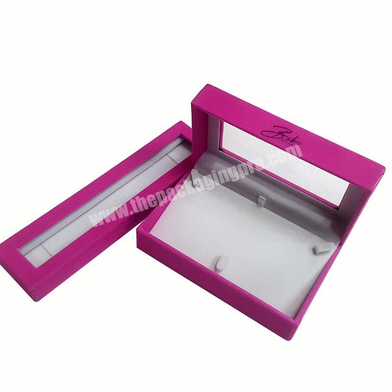 Fashion Velvet Jewelry Set Boxes In Plastic With Clear PVC Window Custom Logo Printed Jewellery Box