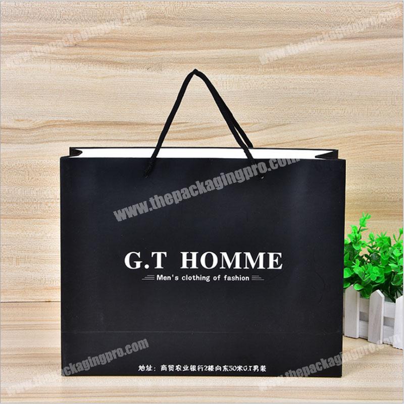 Fashionable Fancy Custom Printed Gift Shopping Big Strong Black Paper Bags With Your Own Logo