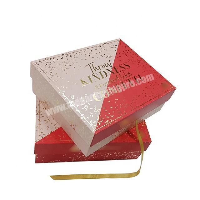 fashionable logo custom luxury sweet wedding invitation favor full gold stamping gift paper packaging box for cosmetics