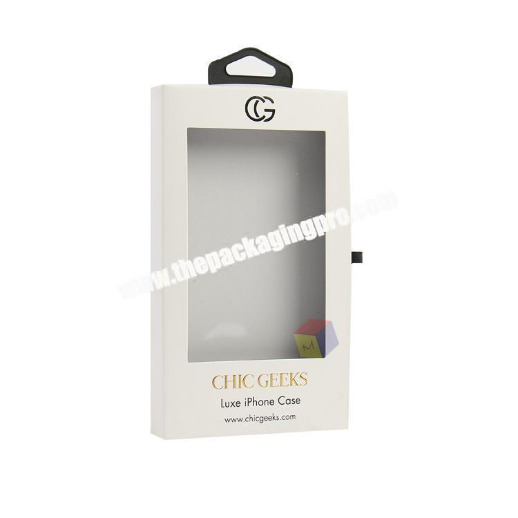 favor design phone case packaging drawer box with hook