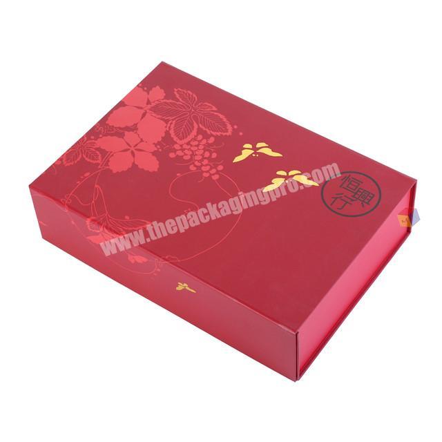 flap lid bespoke packaging large red magnetic gift box