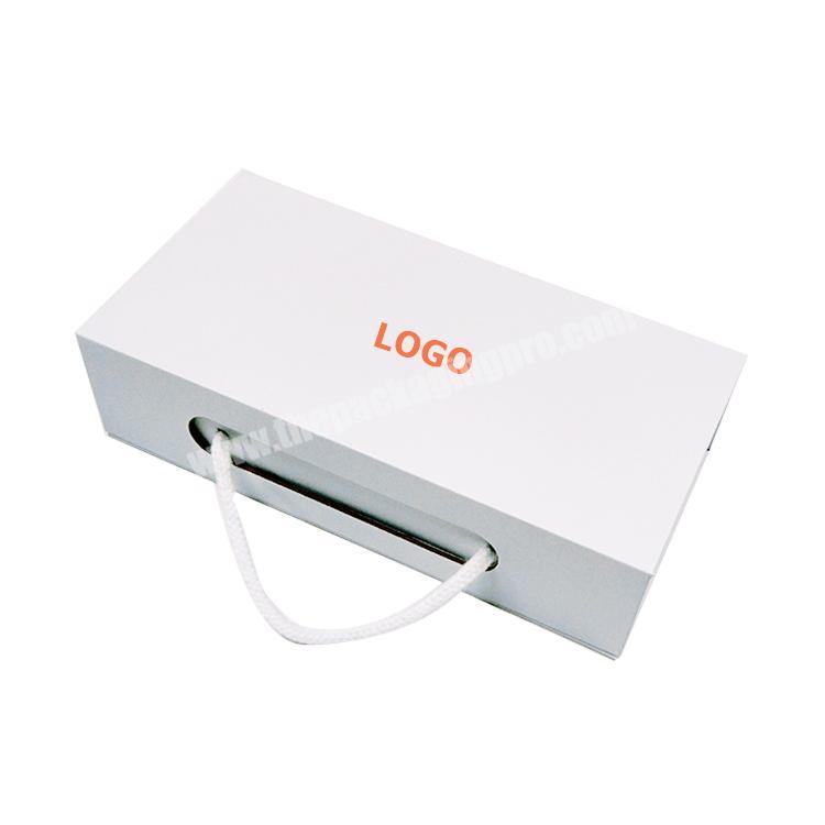 Flap Lid Packaging Cardboard Bespoke Custom White Magnetic Closure Gift Box
