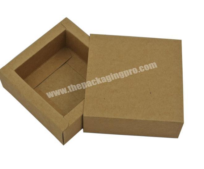 Flat brown kraft gift box small kraft jewelry wedding boxes mini square